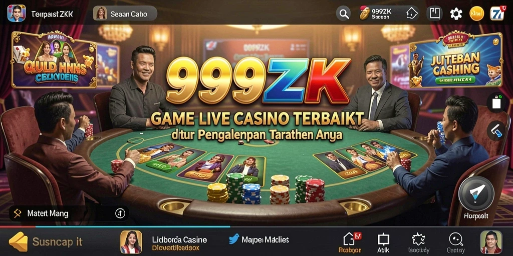 Tampilan gameplay Live Casino yang mendebarkan di 999ZK.