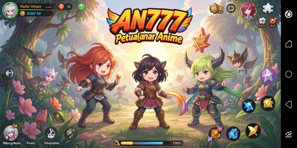 Menampilkan karakter anime dalam pertempuran epik dan visual menawan.