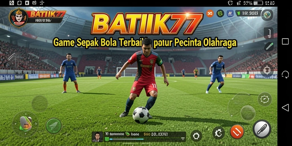 Tampilan gameplay yang mendebarkan dalam sepak bola.