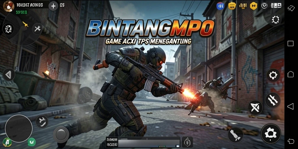 Screenshot gameplay BINTANGMPO yang menunjukkan aksi pertempuran seru.