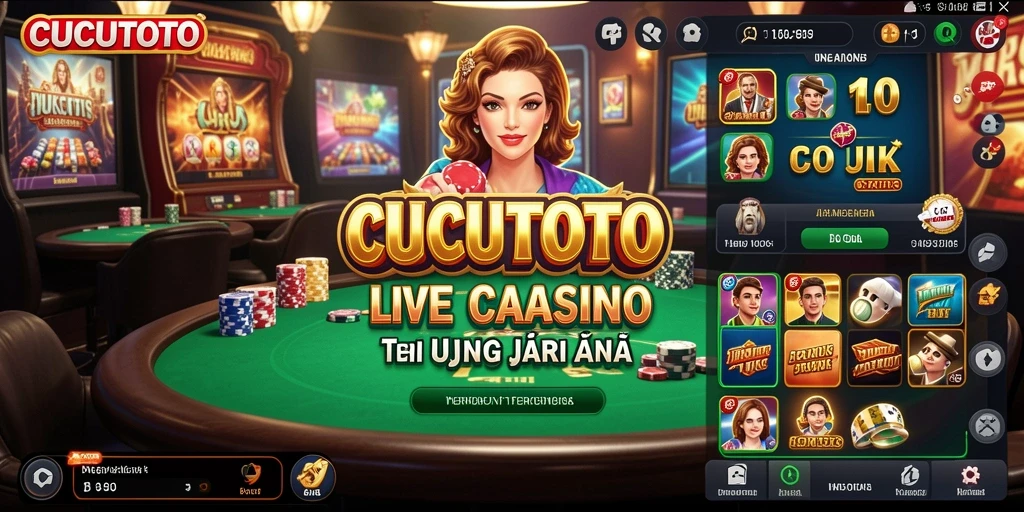 Tampilan menarik dan interaktif dari gameplay Live Casino di CUCUTOTO.