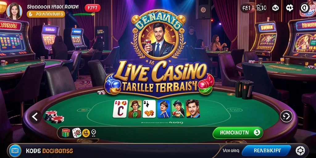 Tampilan gameplay Live Casino yang mendebarkan dan interaktif di F7F7.