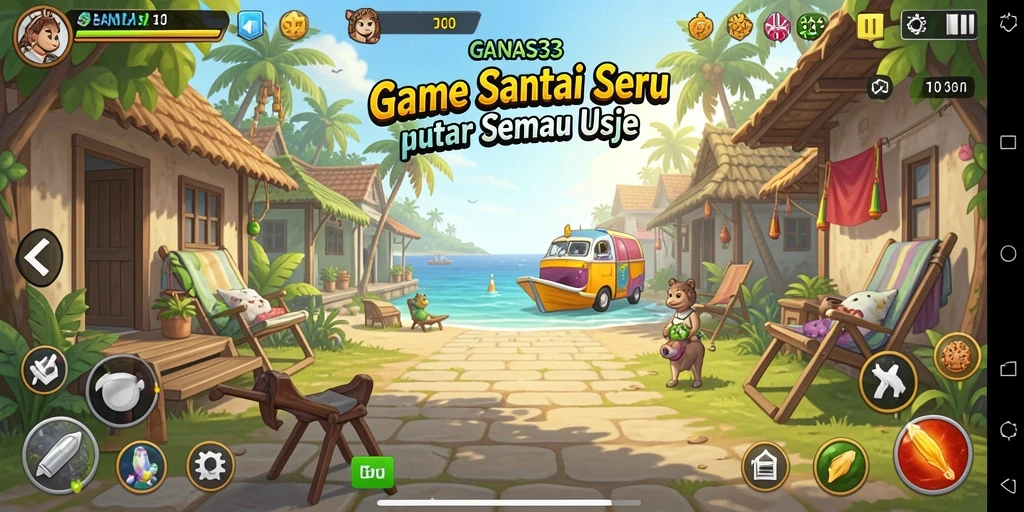 Tampilan gameplay seru di GANAS33 yang penuh warna.