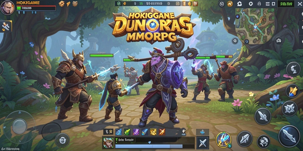 Tampilan gameplay seru HOKIGAME dengan pertempuran epik antarpemain.