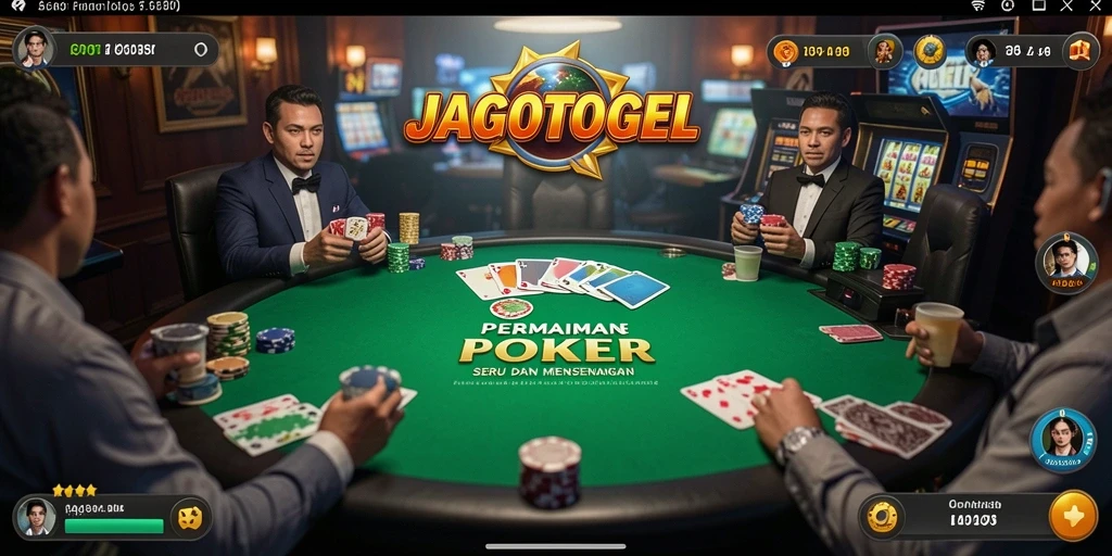 Screenshot gameplay poker JAGOTOGEL yang menarik dan seru.