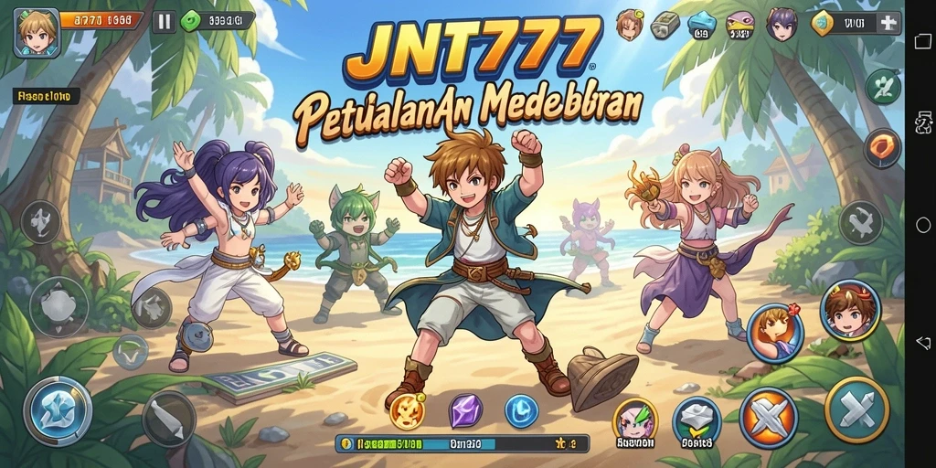 Tampilan gameplay JNT777 dengan karakter Anime yang dinamis.