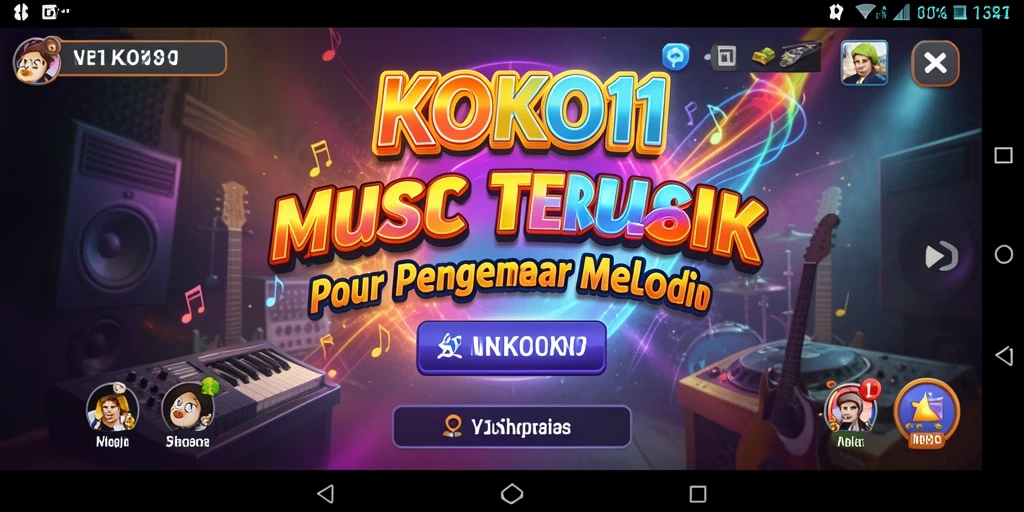 Tangkapan layar utama KOKO11 yang menunjukkan aksi permainan musik yang dinamis.