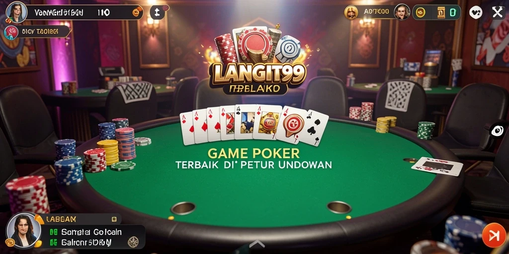 Screenshot LANGIT99 menampilkan permainan poker seru dan mendebarkan.