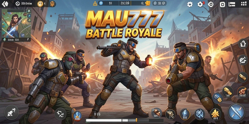 Screenshot gameplay MAU777 yang mendebarkan dalam pertempuran Battle Royale.