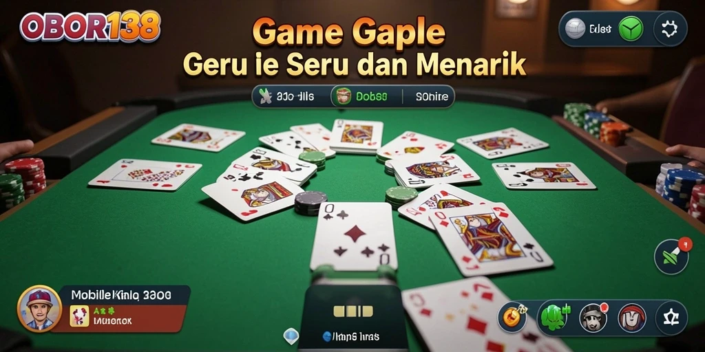 Tampilan gameplay <strong>OBOR138</strong> yang seru dan menarik saat bermain Gaple.