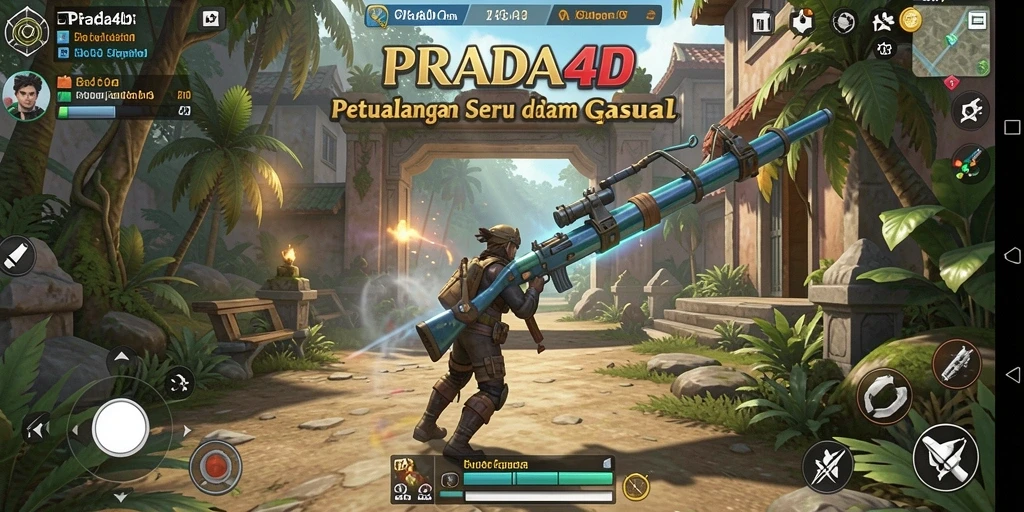 Tampilan seru dari gameplay PRADA4D yang penuh warna.