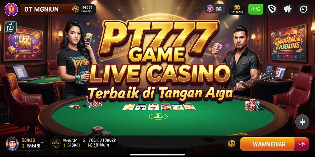 Screenshot PT777 menunjukkan gameplay Live Casino yang menegangkan dan interaktif.