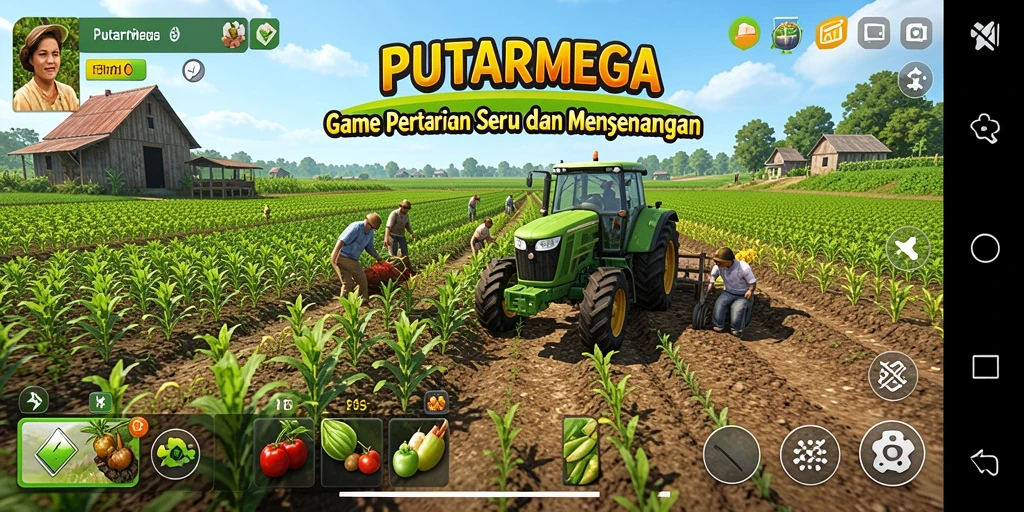 Screenshot gameplay PUTARMEGA yang mendebarkan dalam bertani.