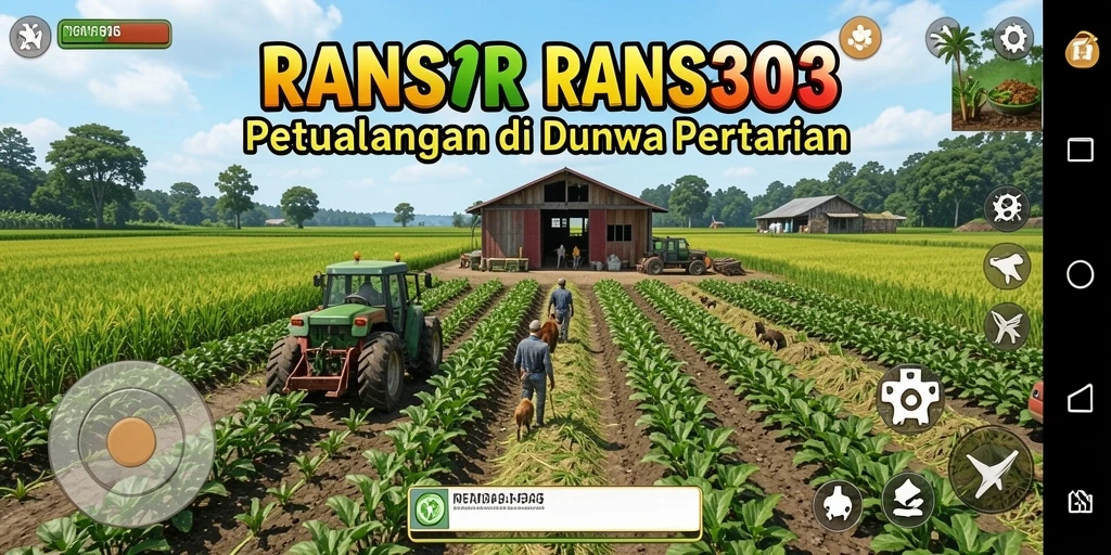 Tangkapan layar gameplay RANS303 dengan aktivitas bertani yang seru.