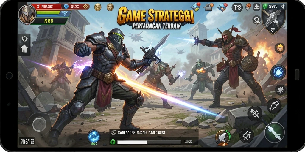 Tampilan gameplay seru dan strategis dalam RP8.
