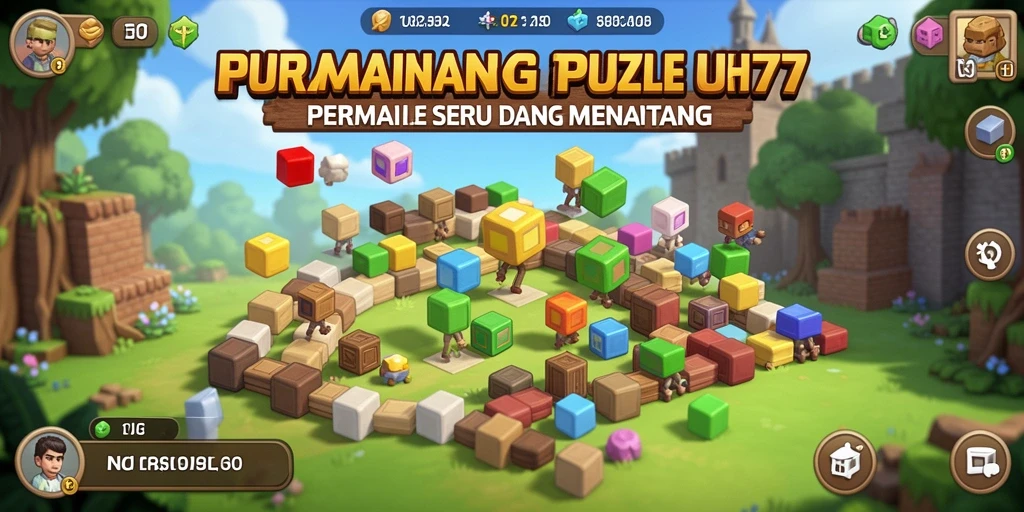 Tampilan screenshot UH77 yang menunjukkan tantangan Puzzle yang kompleks.