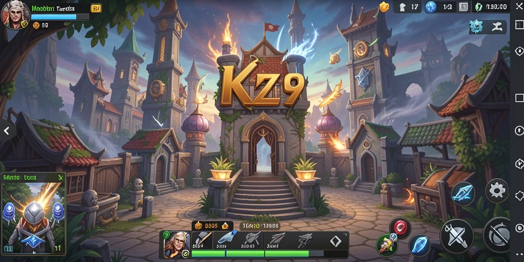 Screenshot utama ZK9 menampilkan aksi strategi menara yang mendebarkan.